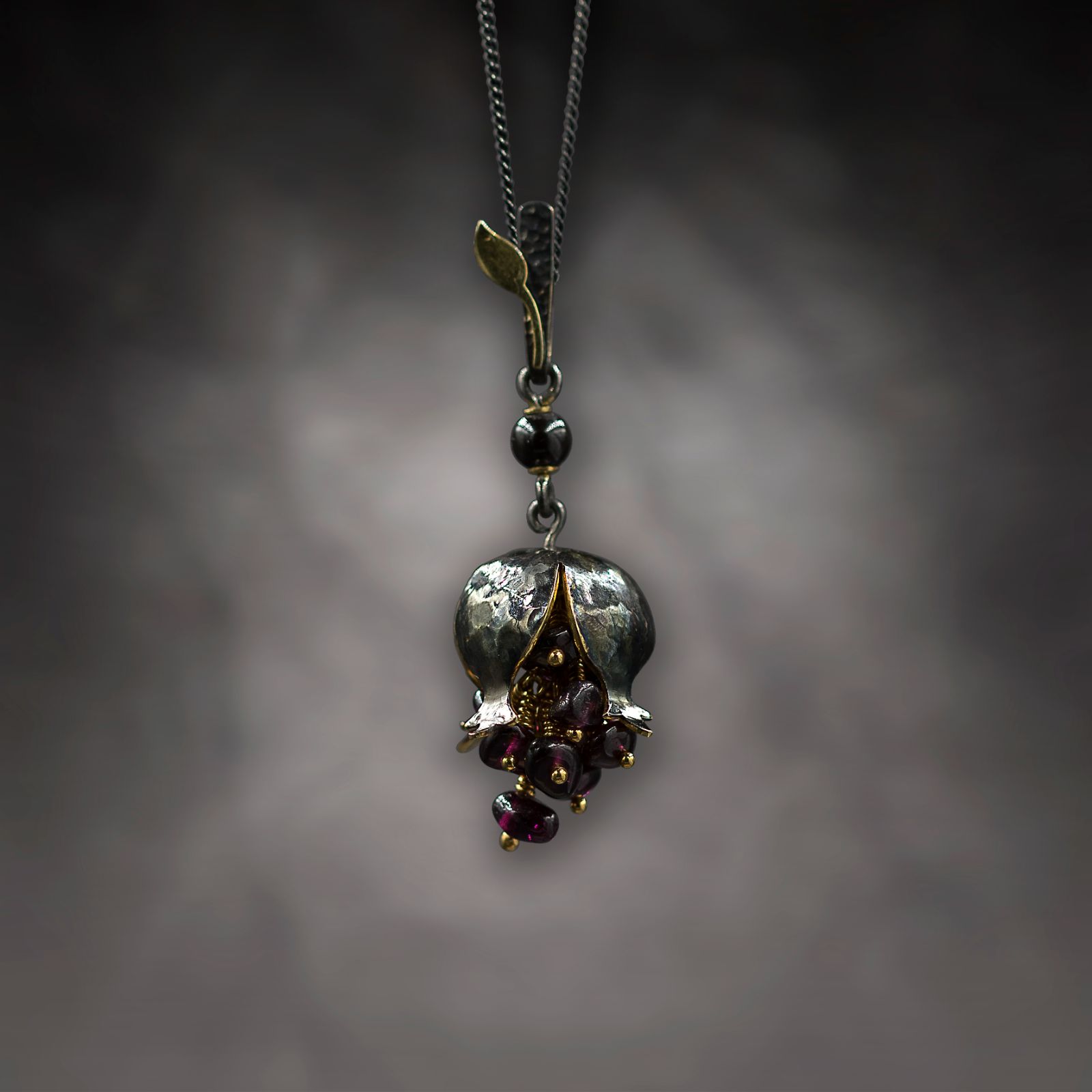 Pomegranate Pendant Black